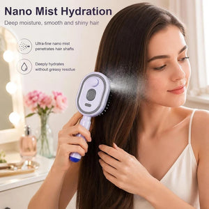 Daily Hair Styling with Ultra Fine Nano Mist Electric Comb for Shiny Hair