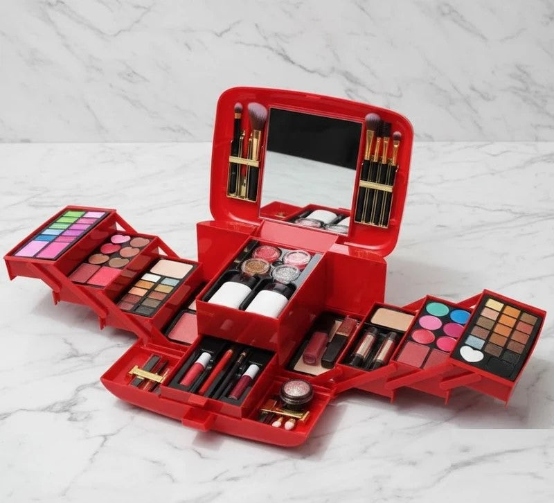 Full Cosmetics Set with Vanity Case Expanded Multi Layer Compartments