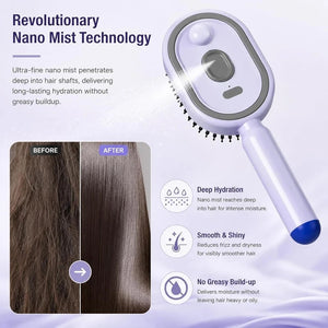 Revolutionary Nano Mist Technology Hair Brush for Long Lasting Hydration